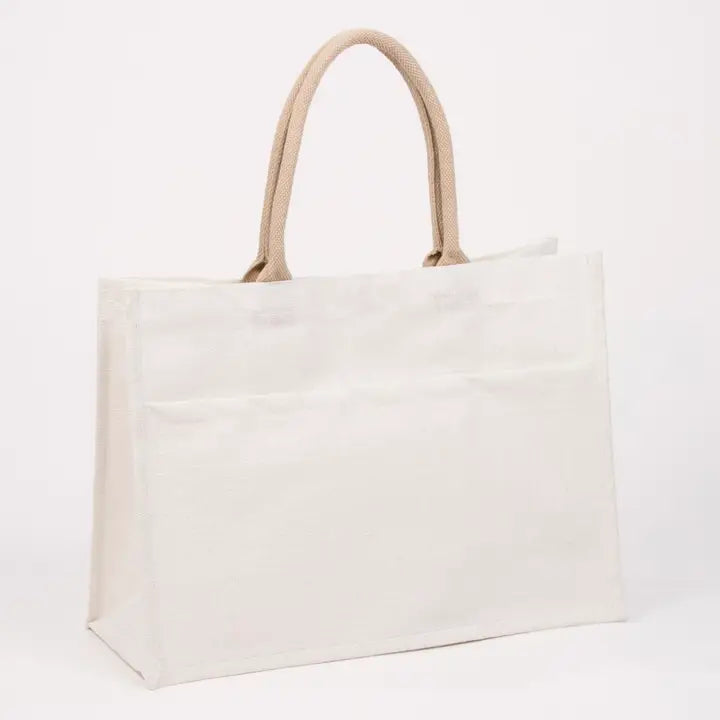 White Jute Tote