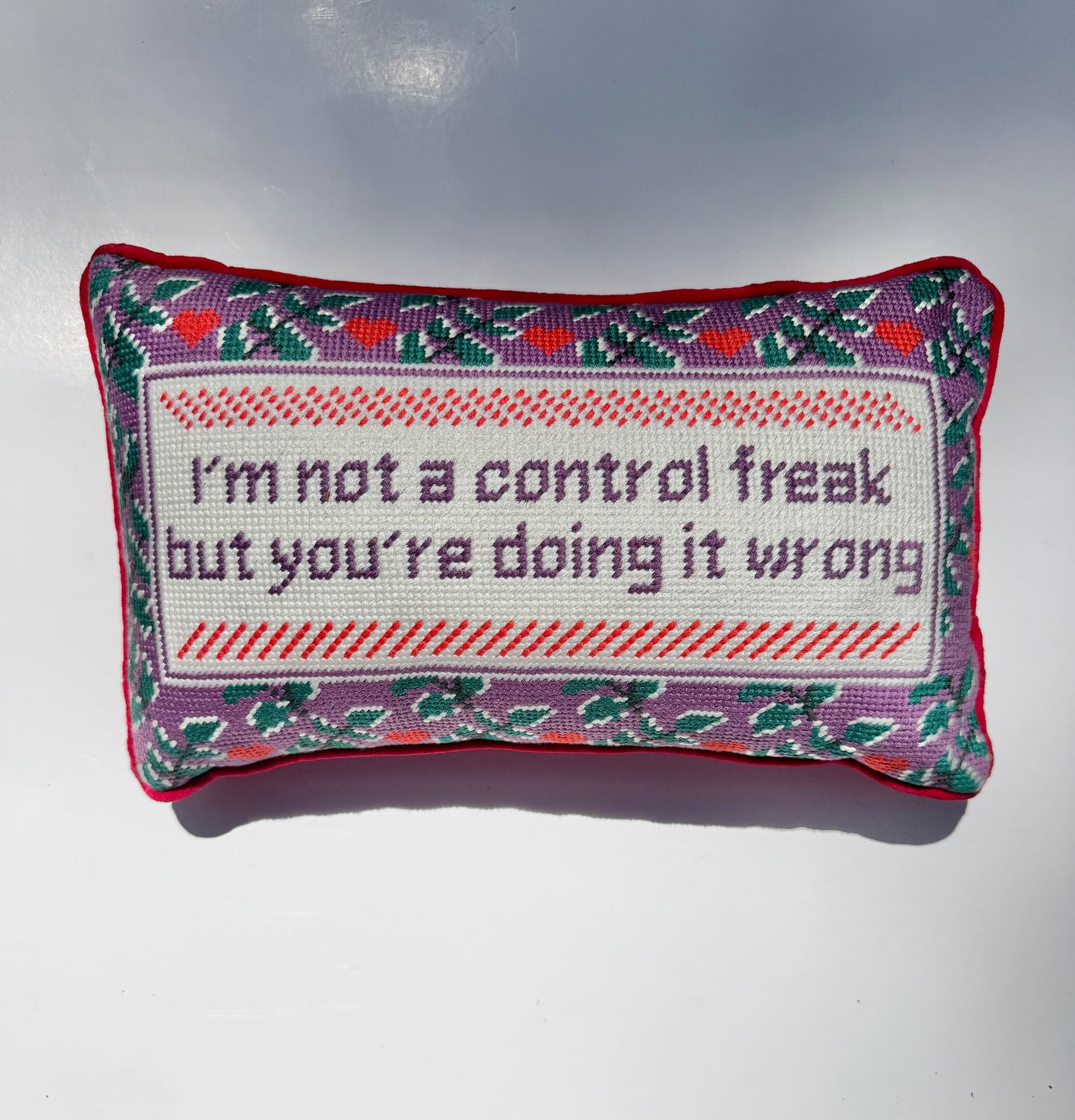 FIRE SALE - Control Freak Needlepoint Pillow
