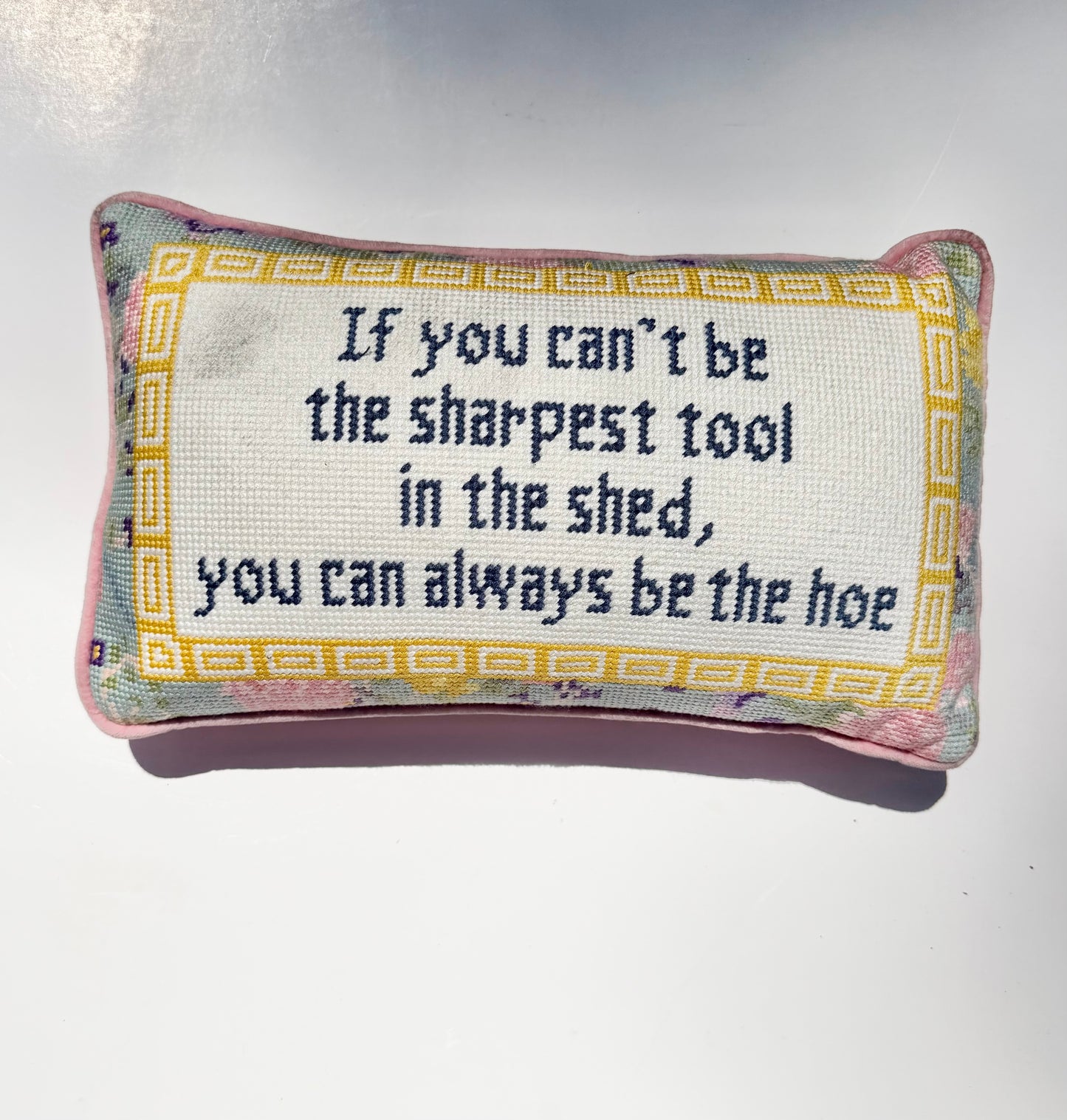 FIRE SALE - Sharpest Tool Needlepoint Pillow