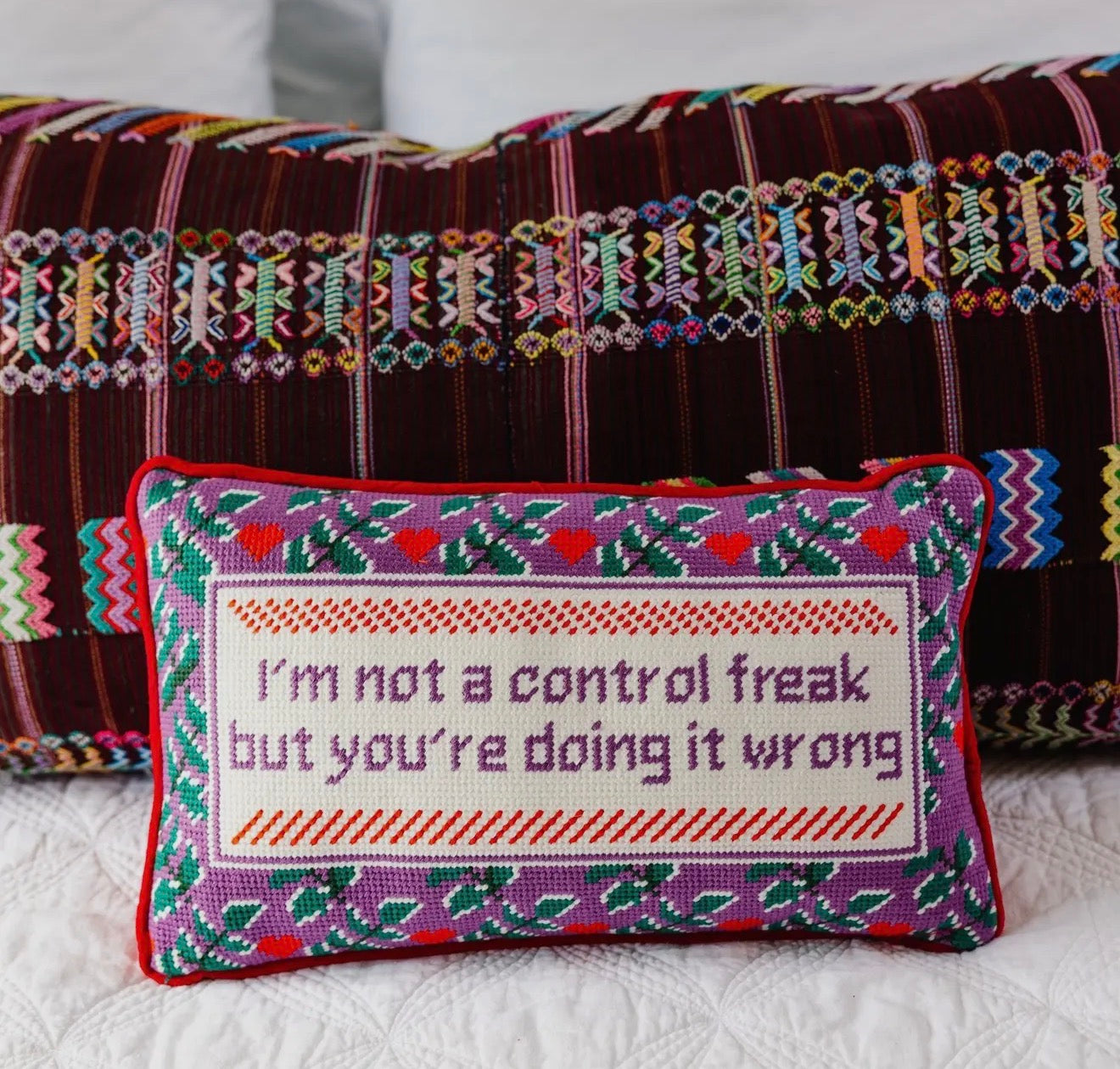 Control Freak Needlepoint Pillow