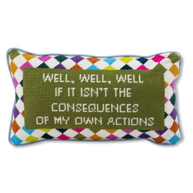 Well Well Well Needlepoint Pillow