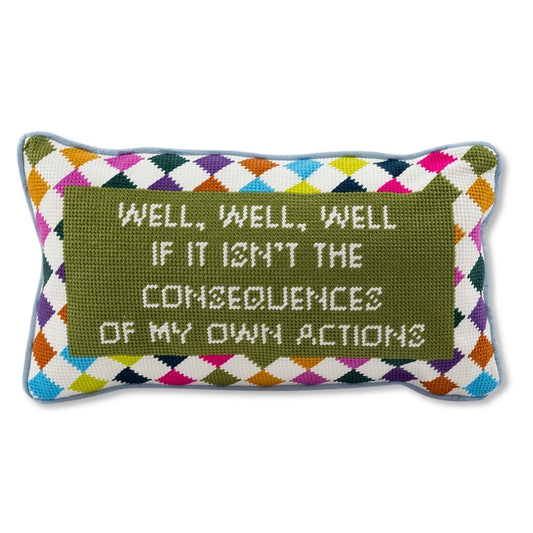 Well Well Well Needlepoint Pillow