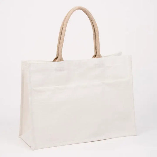White Jute Tote