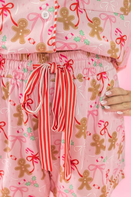 Gingerbread & Bows Pajama Short Set